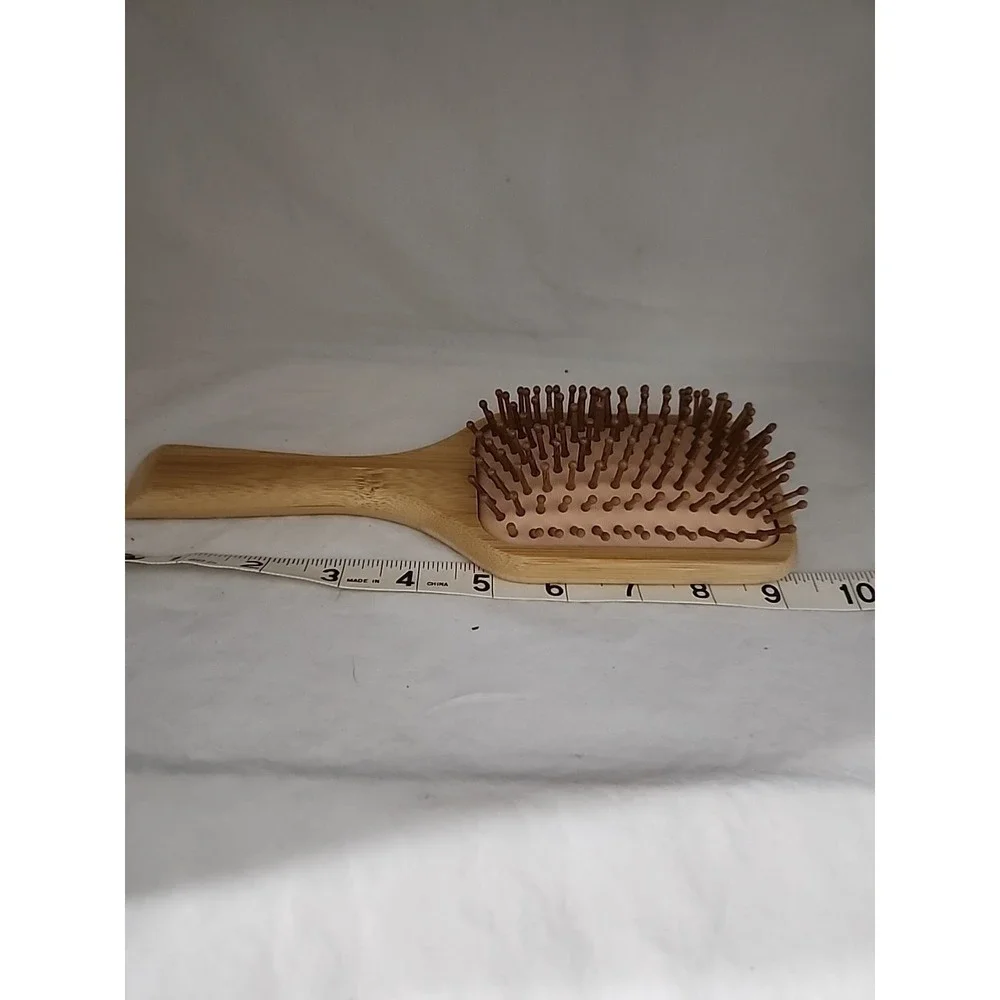 Bamboo Hair Brush Natural Wood Detangling Paddle for Hair Growth Shine